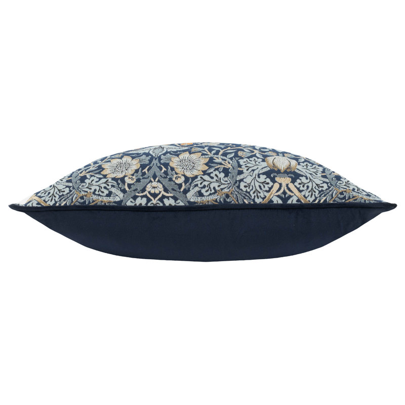 Strawberry Thief Floral Square Cushion Cover, Blue