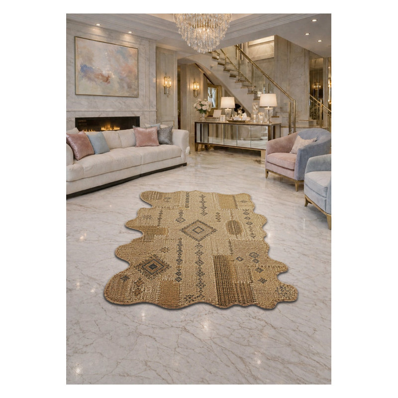 Tapis gris tissé Mosso, 4'11" x 7'7"