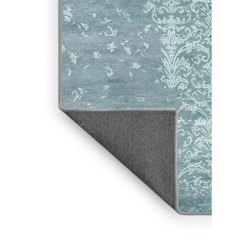 Tapis décoratif gris contemporain, Rectangle 5 pi x 7 pi