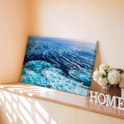 Océan, vagues, bleu, eau de mer, texture côtière, décoration murale, impression sur toile pour le salon, la chambre à coucher, le bureau, le couloir, le vestibule, le mur de la galerie et la décoration intérieure moderne