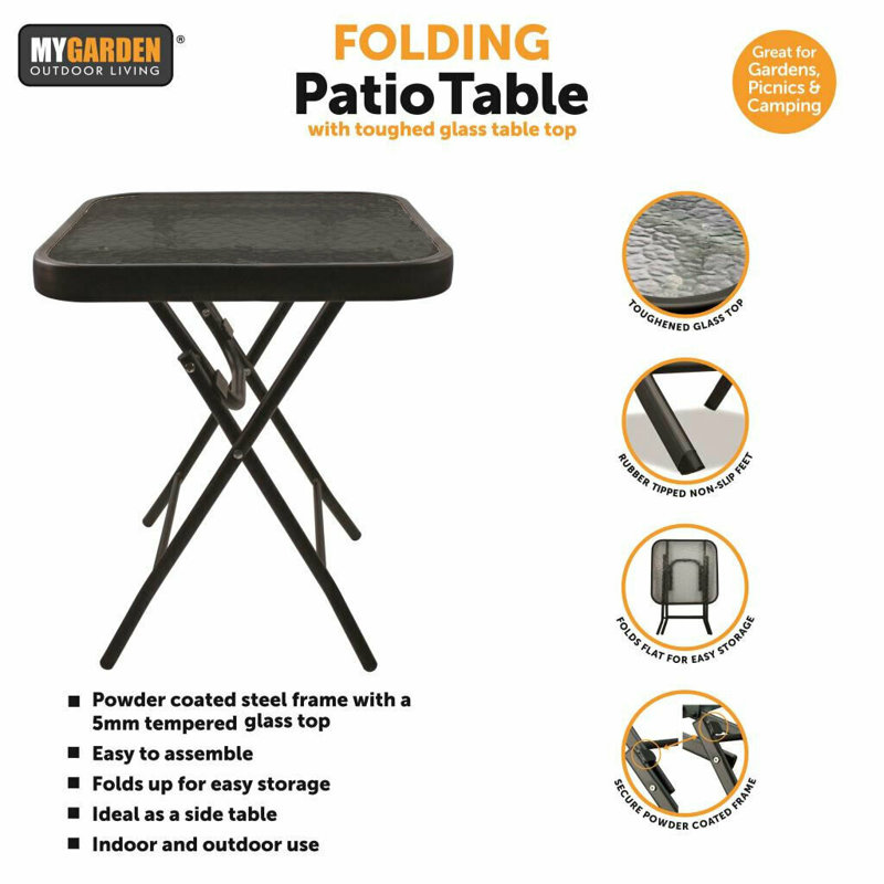 Alfonce Folding Steel Side Table
