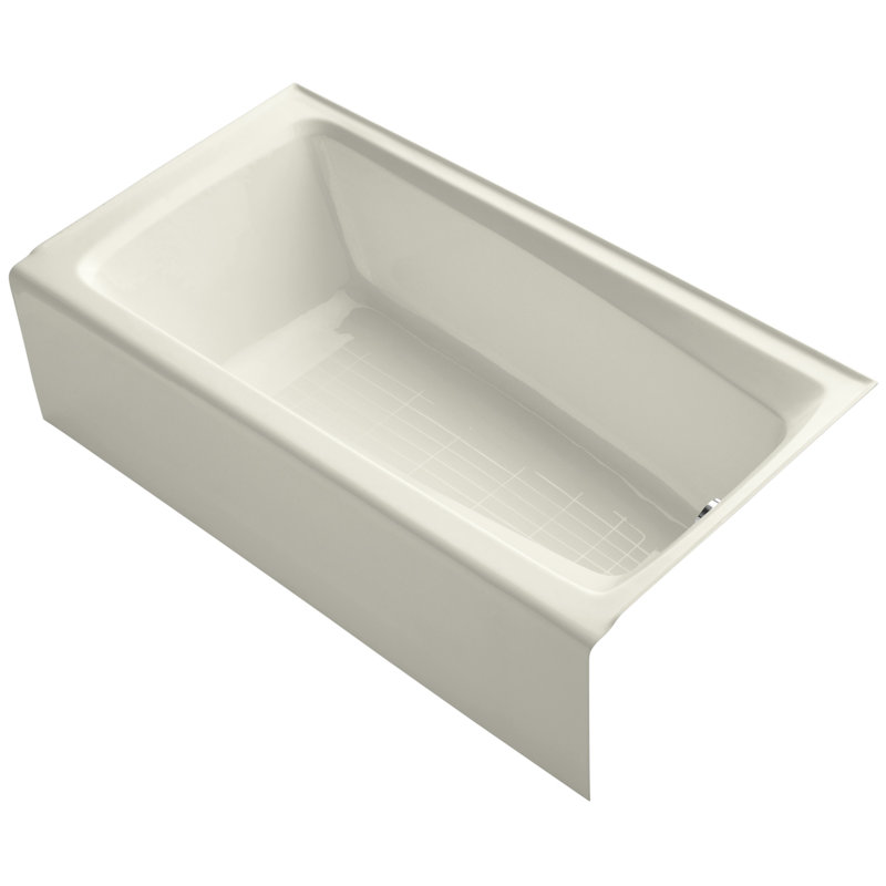Mendota 60" x 32" Soaking Bathtub, Biscuit, Right