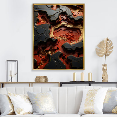 Pierre volcanique noire et rouge