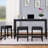 Teneile 59" Wide 3 - Preson Transitional Bar Table Set with Upholstered Tufted Stools and USB Ports-972597259