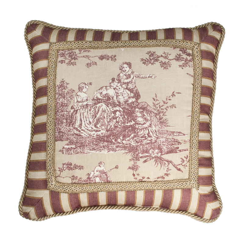 Country Sunset Toile Reversible Throw Pillow