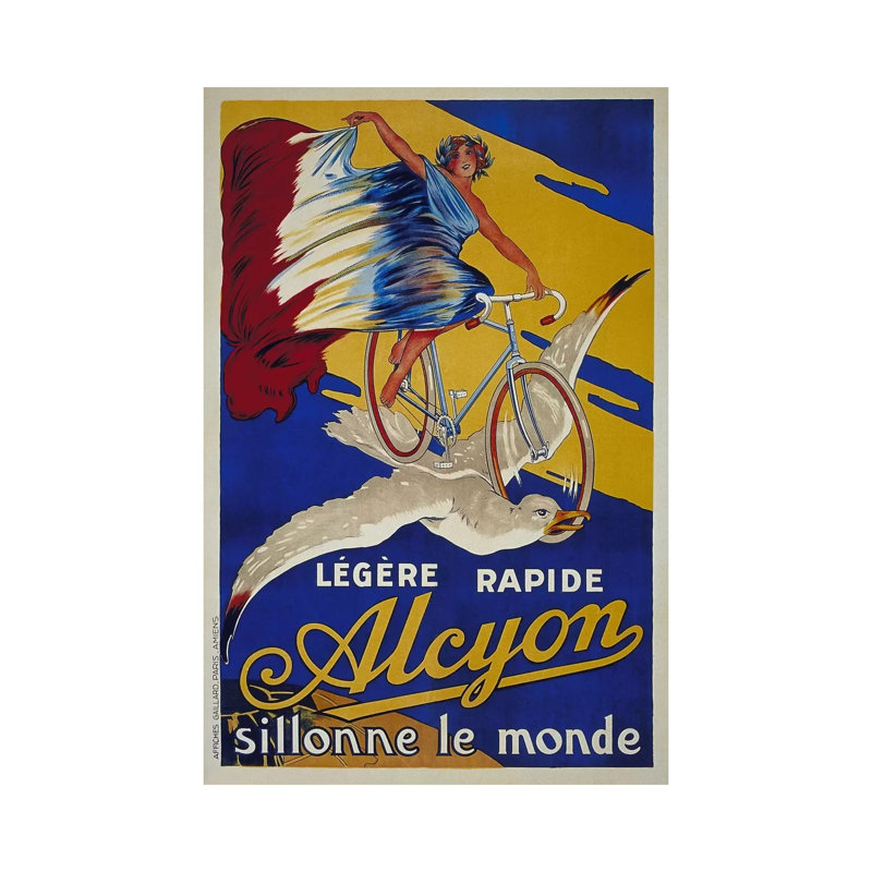 Alcyon French Bicycle Advertising Vintage Poster - Wrapped Canvas Print, 20.32 cm H x 30.48 cm W