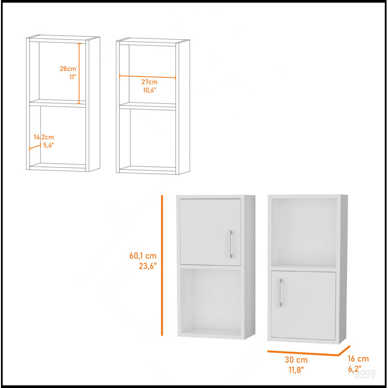 Armoire à pharmacie avec rangement ouvert Dixie, White