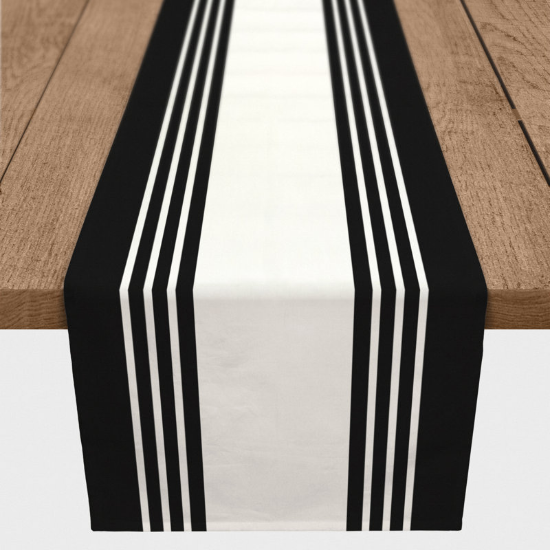 Chemin de table Breyana, P 16 po x L 72 po, Noir