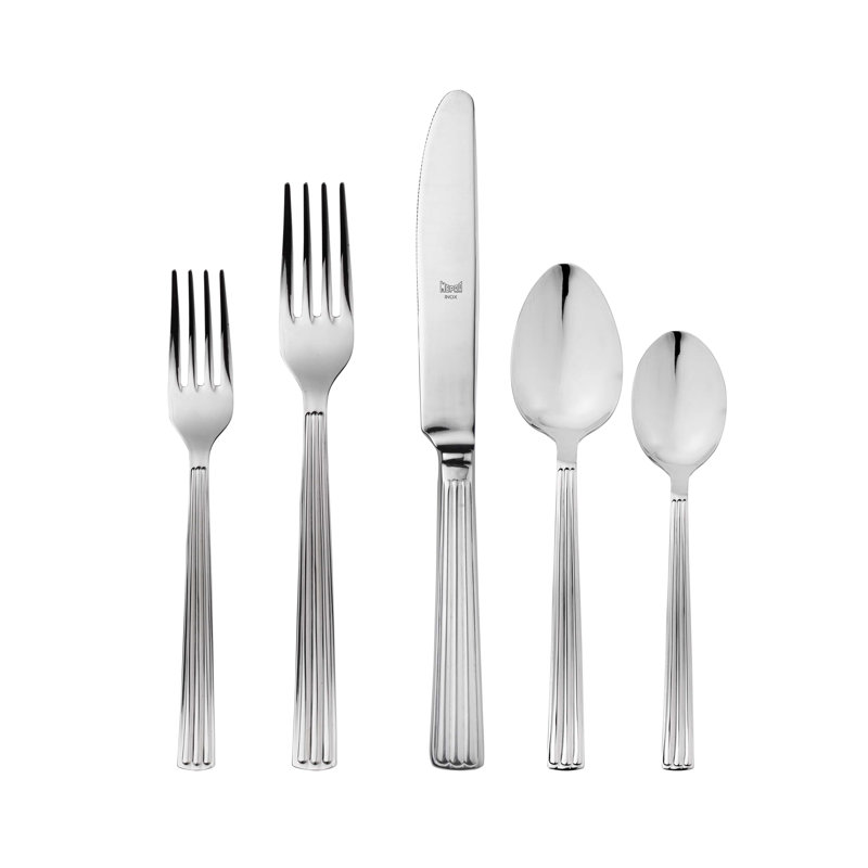 Sole Polished Stainless Steel 5-Piece Flatware Set