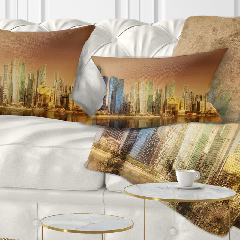 Coussin lombaire cityscape singapour sous le ciel