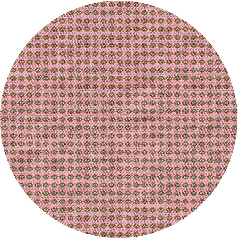 Tapis de zone rose à motif, Rond 3 pi
