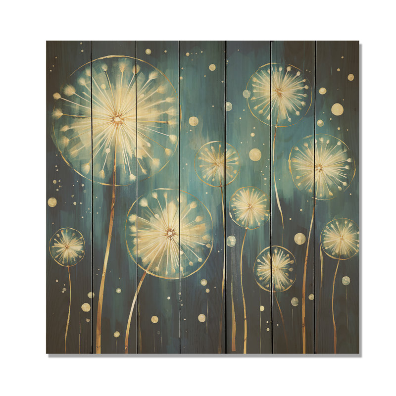 Delicate Dreamscapes Dandelion II - Pissenlit sur bois, H 36 po x l 36 po