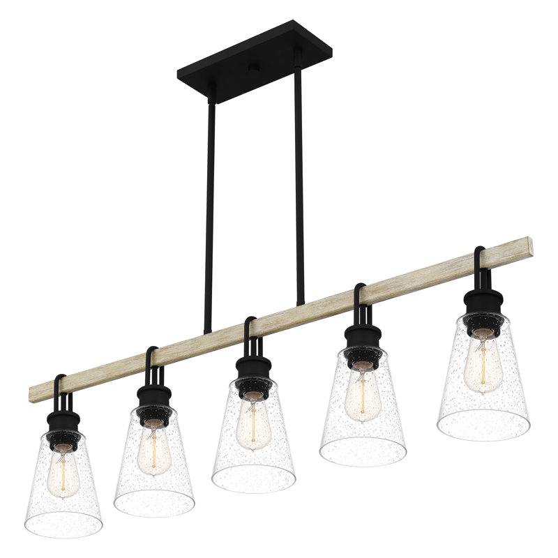 Luminaire pour îlot de terre noir 5 lumières Carmelia