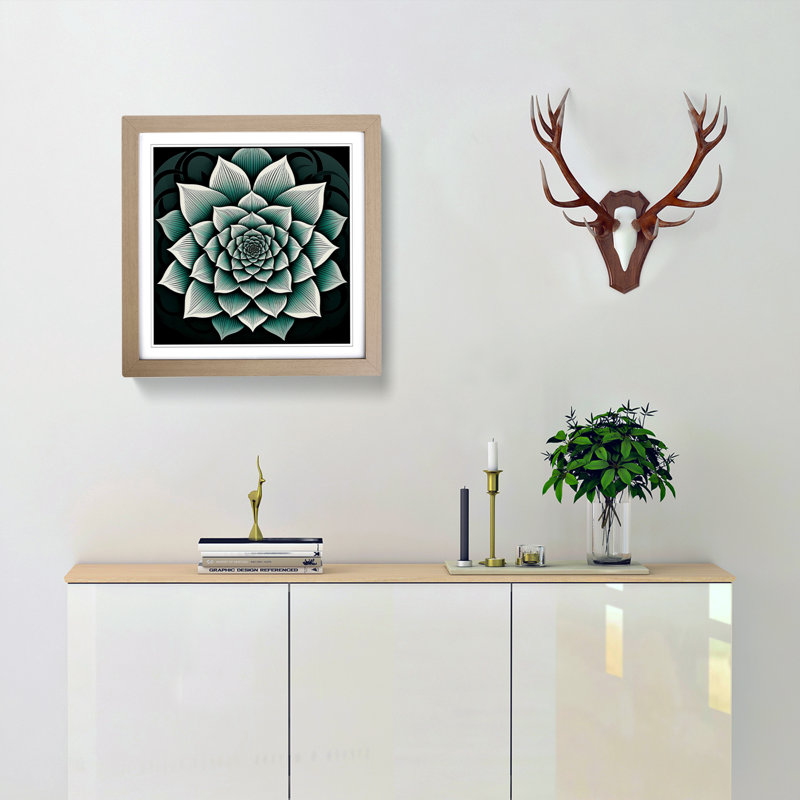 Lotus Flower No.1 - Framed Print, Oak