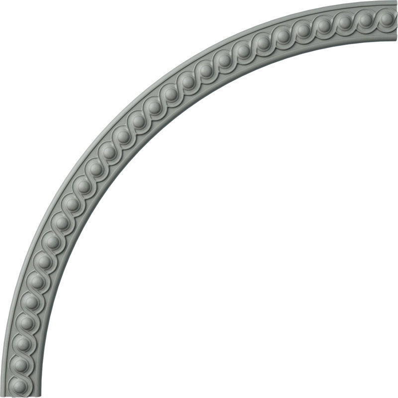 Ensemble d'anneaux de plafond Hillsborough, H 64,5 po x l 64,5 po x P 0,5 po, Simple (1/4 d'un cercle complet)