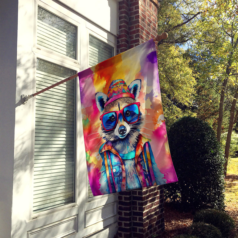 Drapeau de maison de raton laveur hippie