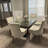Thickened Fabric Upholstered Wooden Nailhead Dining Chair（Set of 4）-310173345