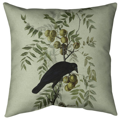 American Crow Indoor Polyester/Polyester Blend Throw Pillow