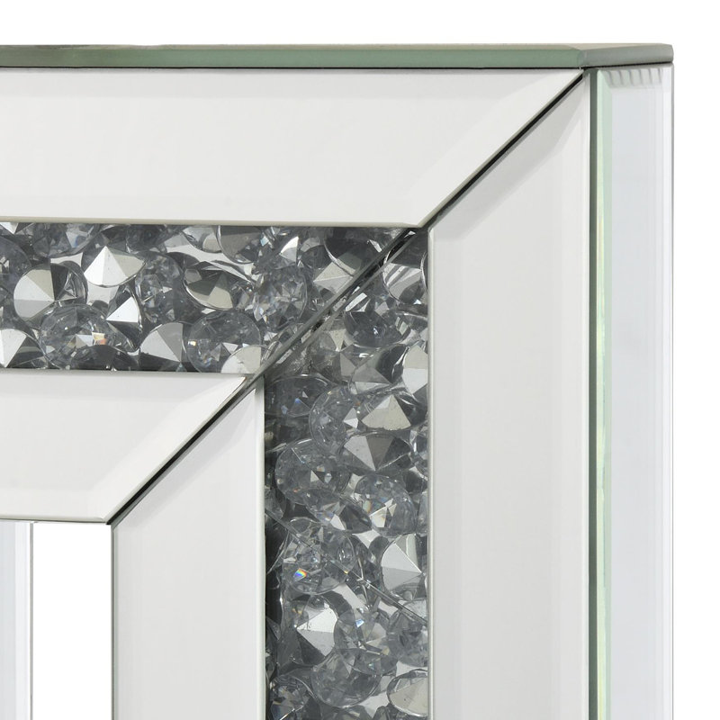 Tapered Shade Mirrored Table Lamp Silver, 30" H x 14.6" W x 12.15" D