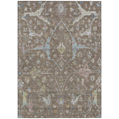 Machine Washable Indoor/Outdoor Kaczor ACN2233 Global Rug