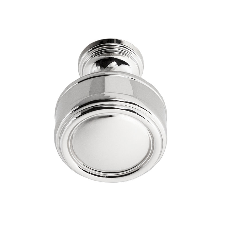 Poignée ronde Paris, L 1,25 po x l 1,25 po, Nickel poli