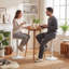 Swivel Solid Wood Bar Stools, Adjustable Height Backless Counter Stools for Kitchen Island, Industrial Rustic Stool Set with Footrest-663927546