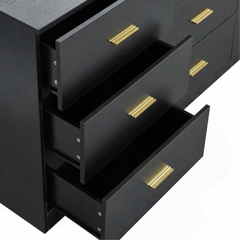 Commode moderne à 9 tiroirs pour la chambre à coucher - Vaste commode avec rangement, robuste et sécuritaire