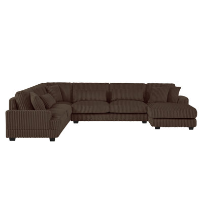 129" Oversized Sectional Sofa U-Shaped Sofa Couch Modern Sofa Upholstered In Soft Corduroy With A Chaise Lounge For Living Room