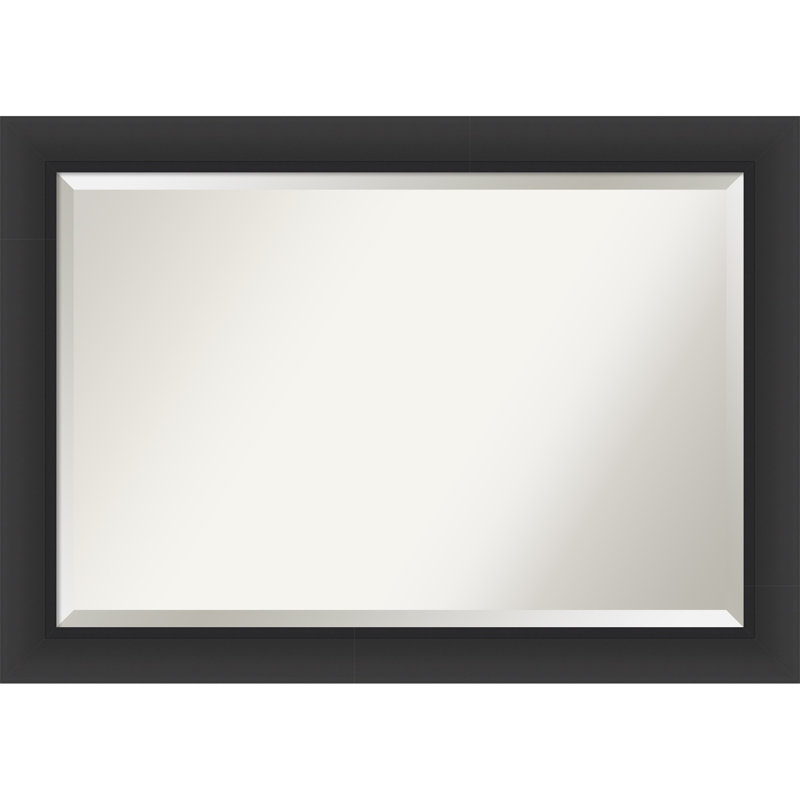 Sloped Beveled Framed Wall Mirror, 29.5" x 41.5", Black