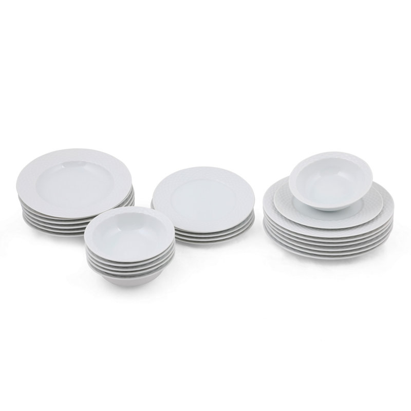 Porcelain China Dinnerware Set 24 Piece - Service for 6