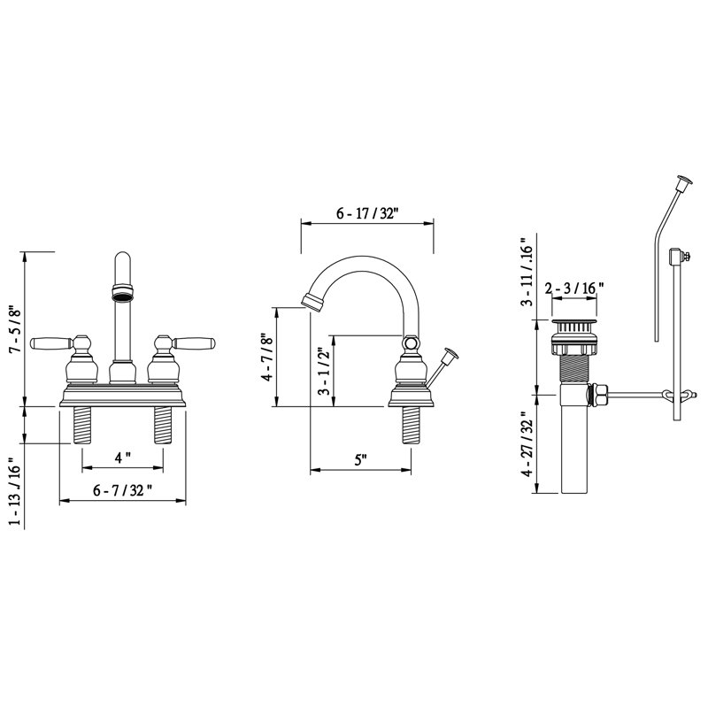 Two Handle Centerset Lavatory Faucet with Drain Assembly, Oil Rubbed Bronze