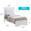 Élégant lit simple en champagne argenté avec structure durable et support de matelas confortable