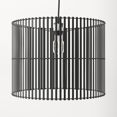 Fareholm Single Light Rattan Dimmable Pendant