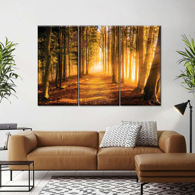 «Morning Forest Path», reproduction sur toile, H 24 po x l 38 po x P 1,25 po