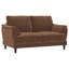 Style rétro avec revêtement rouille, dossier et siège lisses pour un espace paisible et confortable. Accoudoirs élégamment inclinés et rembourrés, coussins moelleux. Silhouette charmante.