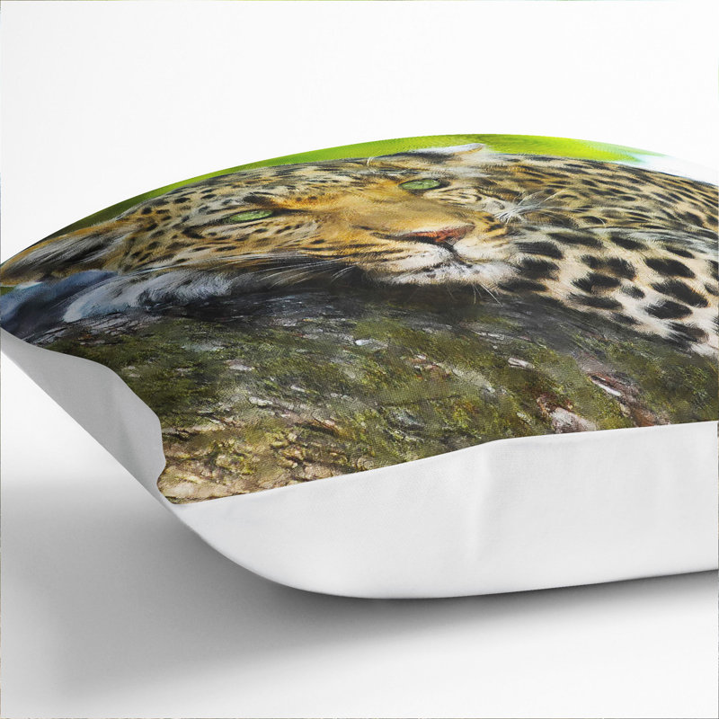 Leopard Vol.2 Square Throw Cushion, White, 55cm H x 55cm W x 20cm D