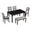 6 pièces table de salle à manger en bois simple et chaise avec banc-1353486481-1365816640-1365816641