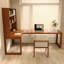 Bureau rectangulaire en bois massif brun noisette-108954488-108954485