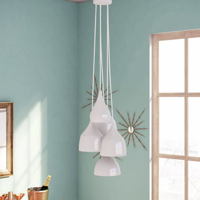 Evelyne 5 - Light Glossy White Cluster Pendant