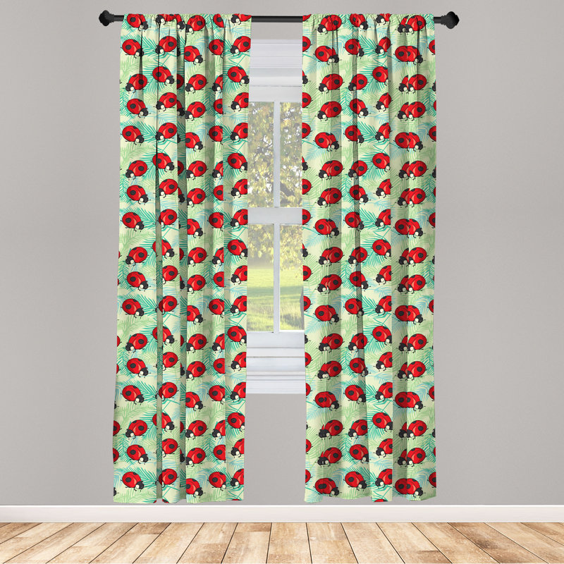 Panneau coulissant semi-diaphane avec passe-tringle Ladybug, 28 po x 63 po