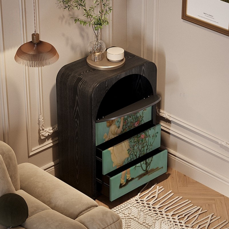Three-Drawer Single-Door Accent Cabinet