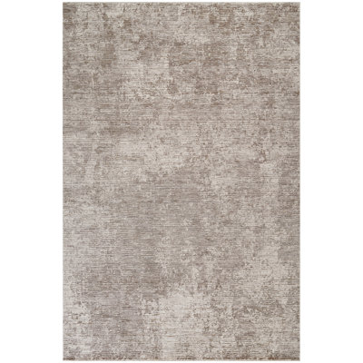 Sealy Easton Modern Abstract Grey Turkish Area Rug, 8' X 10' with Fringe