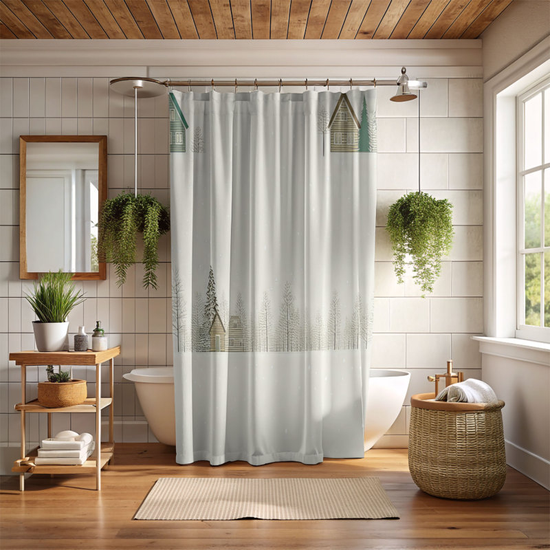 Rideau de douche Winter Lounging - Premium, L 71 po x L 74 po