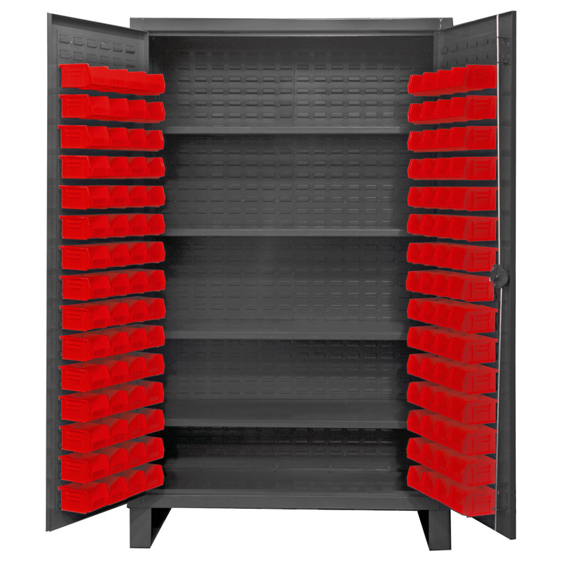 Single Storage Cabinet ( 78 " H x 48 " W x 24 " D), Red
