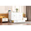 Lit escamotable double avec grands tiroirs, blanc