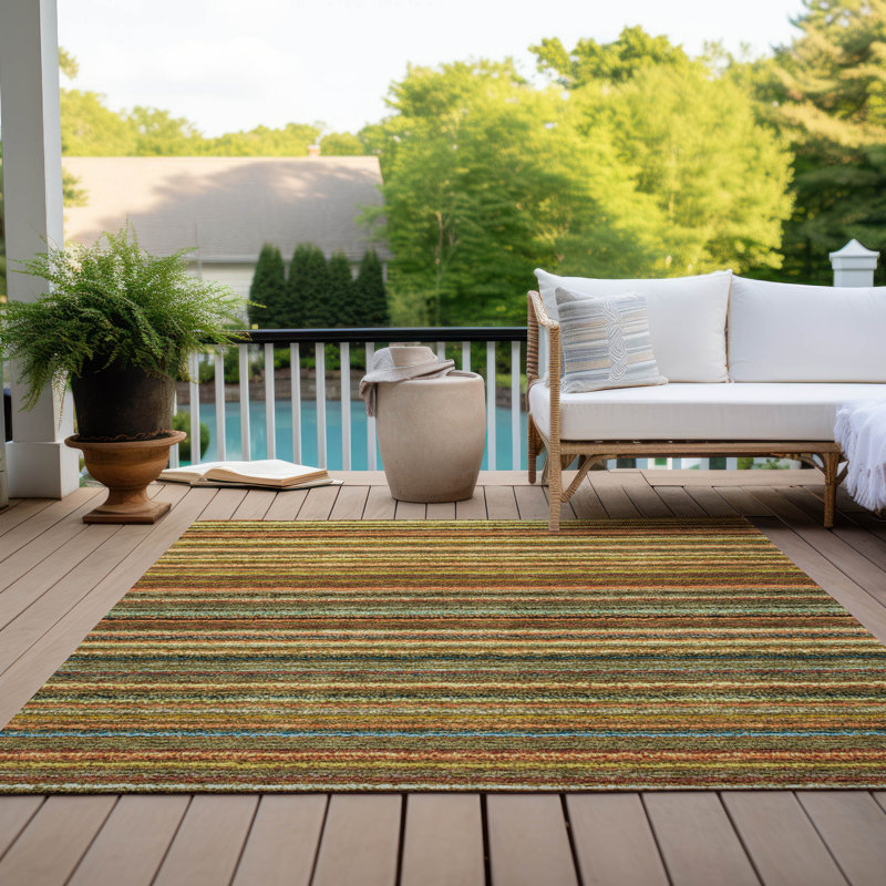 Tapis intérieur / extérieur Shevi avec envers antidérapant, Rectangle 2 pi 6 po x 3 pi 10 po