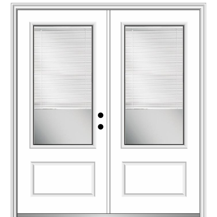 Cheap Standard Size Full Lite Fiberglass Patio Prehung Double Door Unit