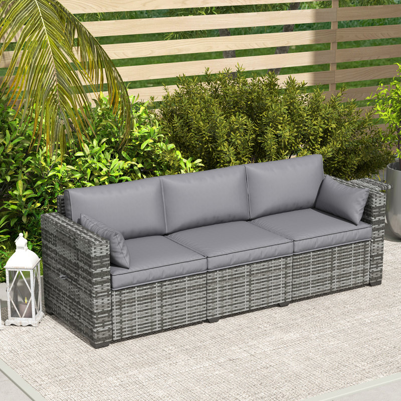 Maness 78.7'' Wicker Outdoor Patio Sofa