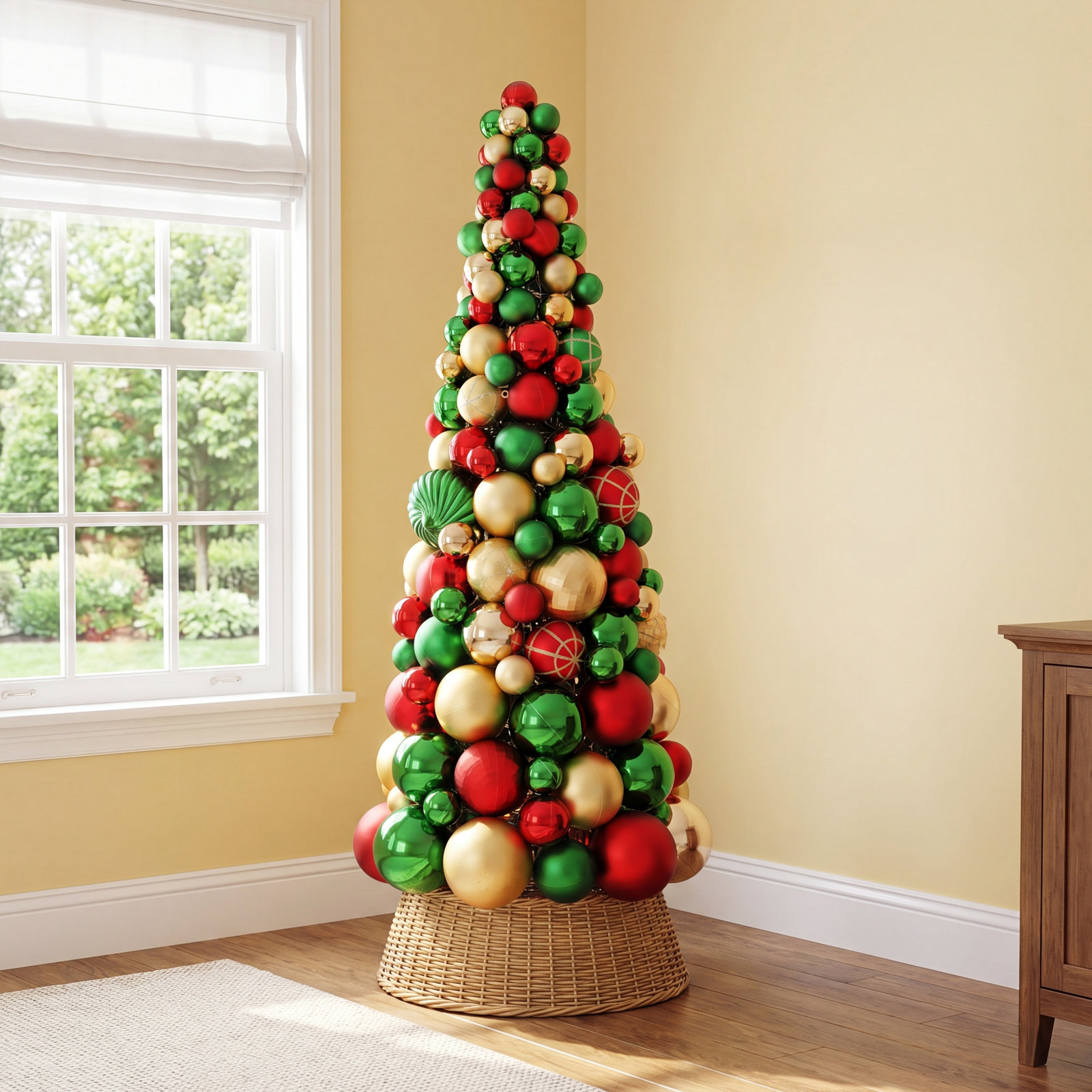 Shatterproof Ball Cone Tabletop Tree