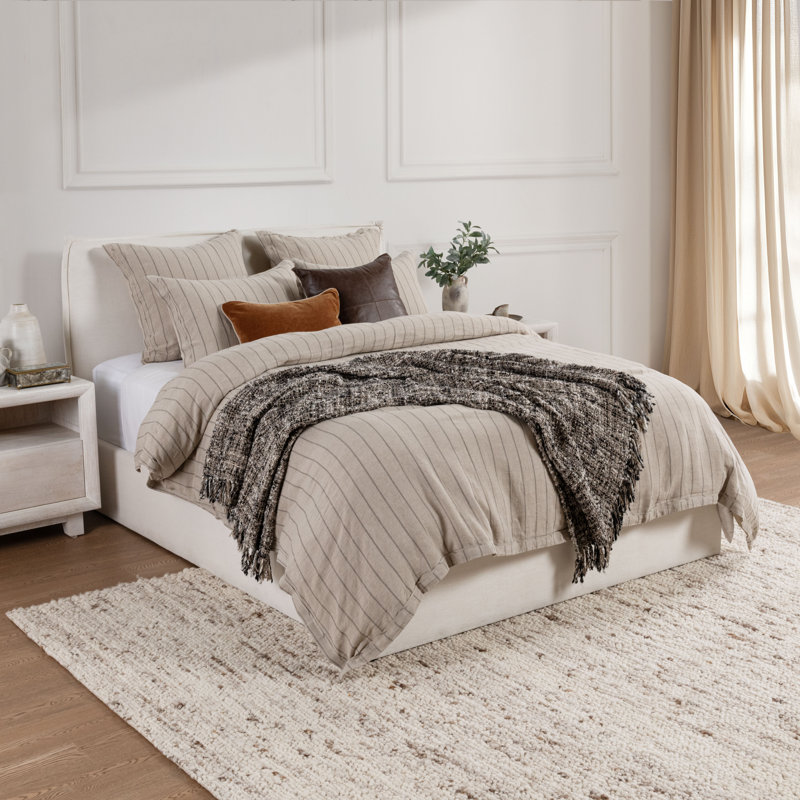 Monaco 3-piece Belgian Linen Duvet Set, Natural, King